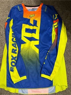 Fox Men’s Blue, Neon Yellow & Orange Motocross Jersey